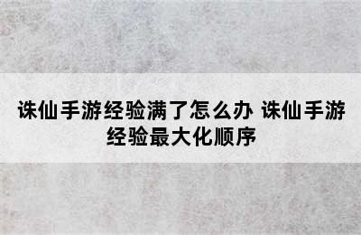 诛仙手游经验满了怎么办 诛仙手游经验最大化顺序